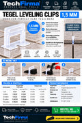 TechFirma Tegel Leveling Clips 1,5 mm – 1.000 stuks (10 pakken)